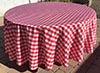 round tablecloths  white red buffalo plaid checkered gingham    108 