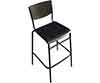 bar stools  steel plastic  black  with backrest    30  high