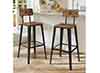 bar stools  rustic brown and ink black  w backrest    29 1  seat height