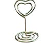 table top card sign holders  heart shaped  gold metal 