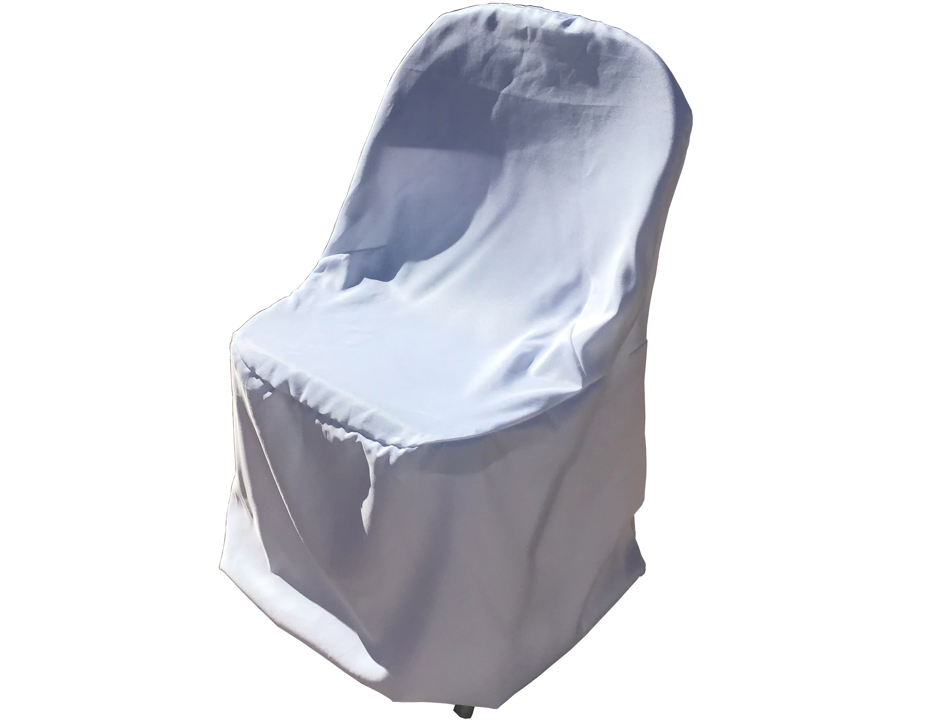 slip-on folding chair covers (polyester, white)