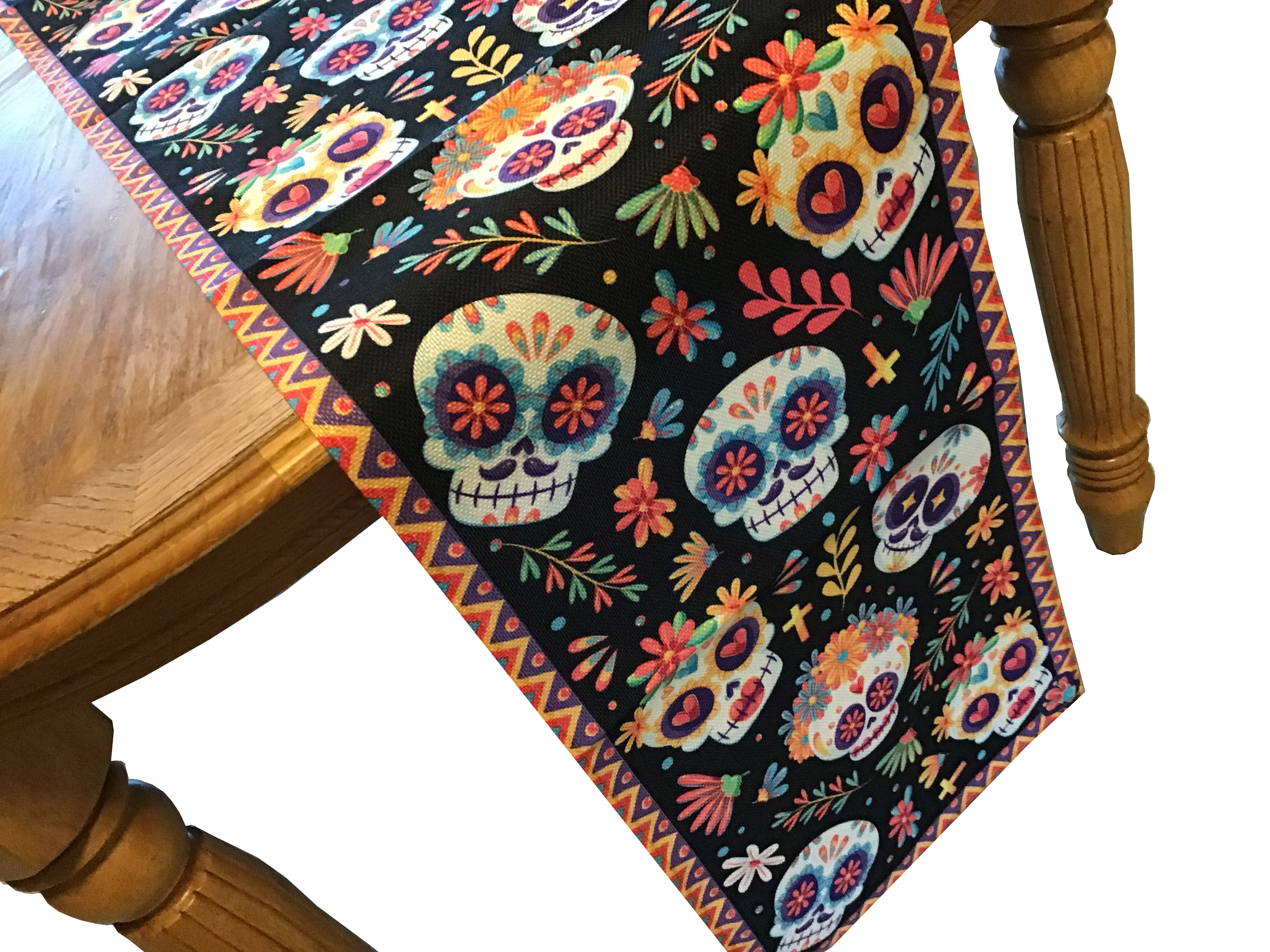 table runners (Dia De Los Muertos, sugar skulls, leaves, crosses) - 13 x 108
