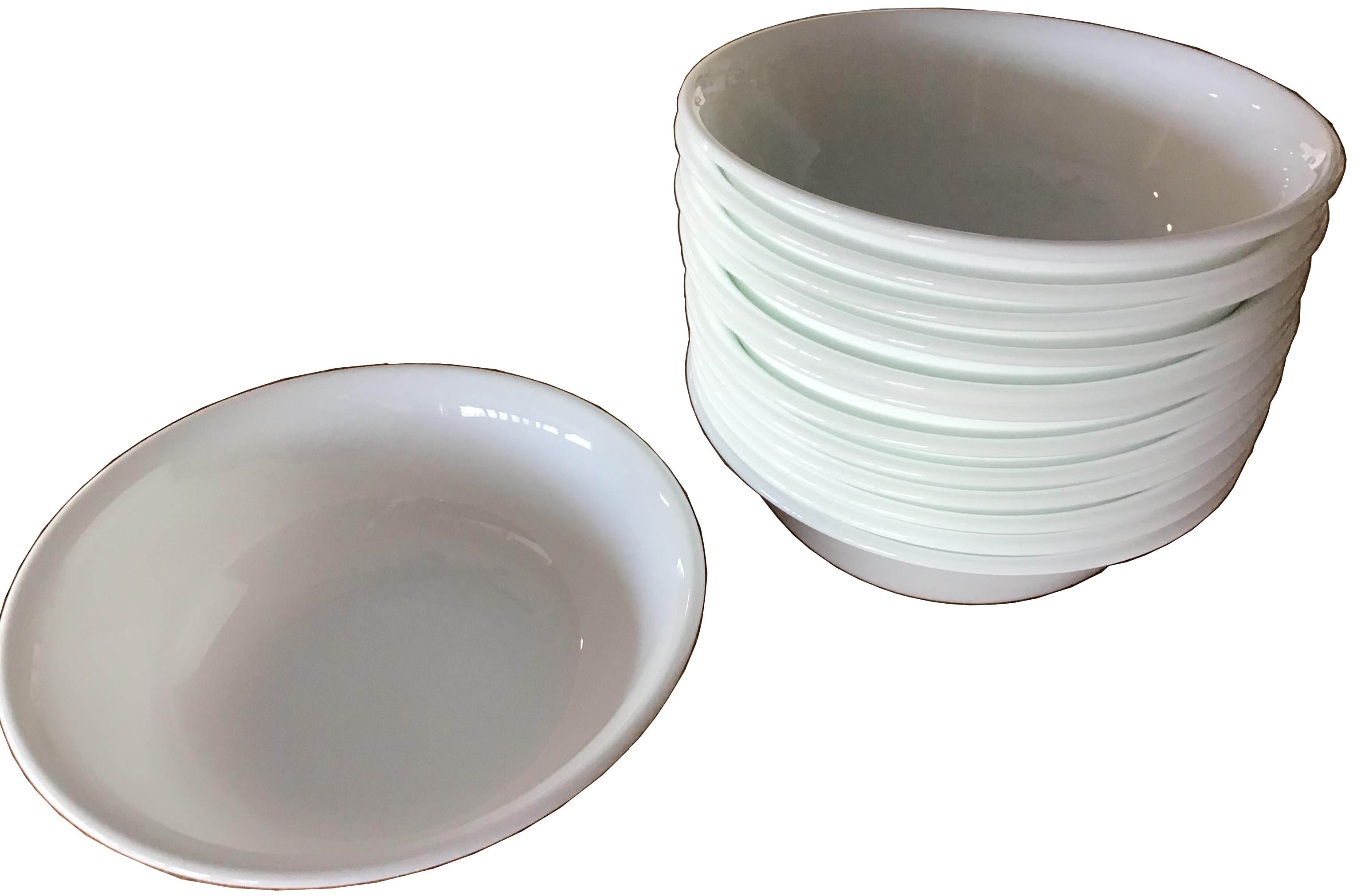 glass bowls (white, Corelle Vitrelle)