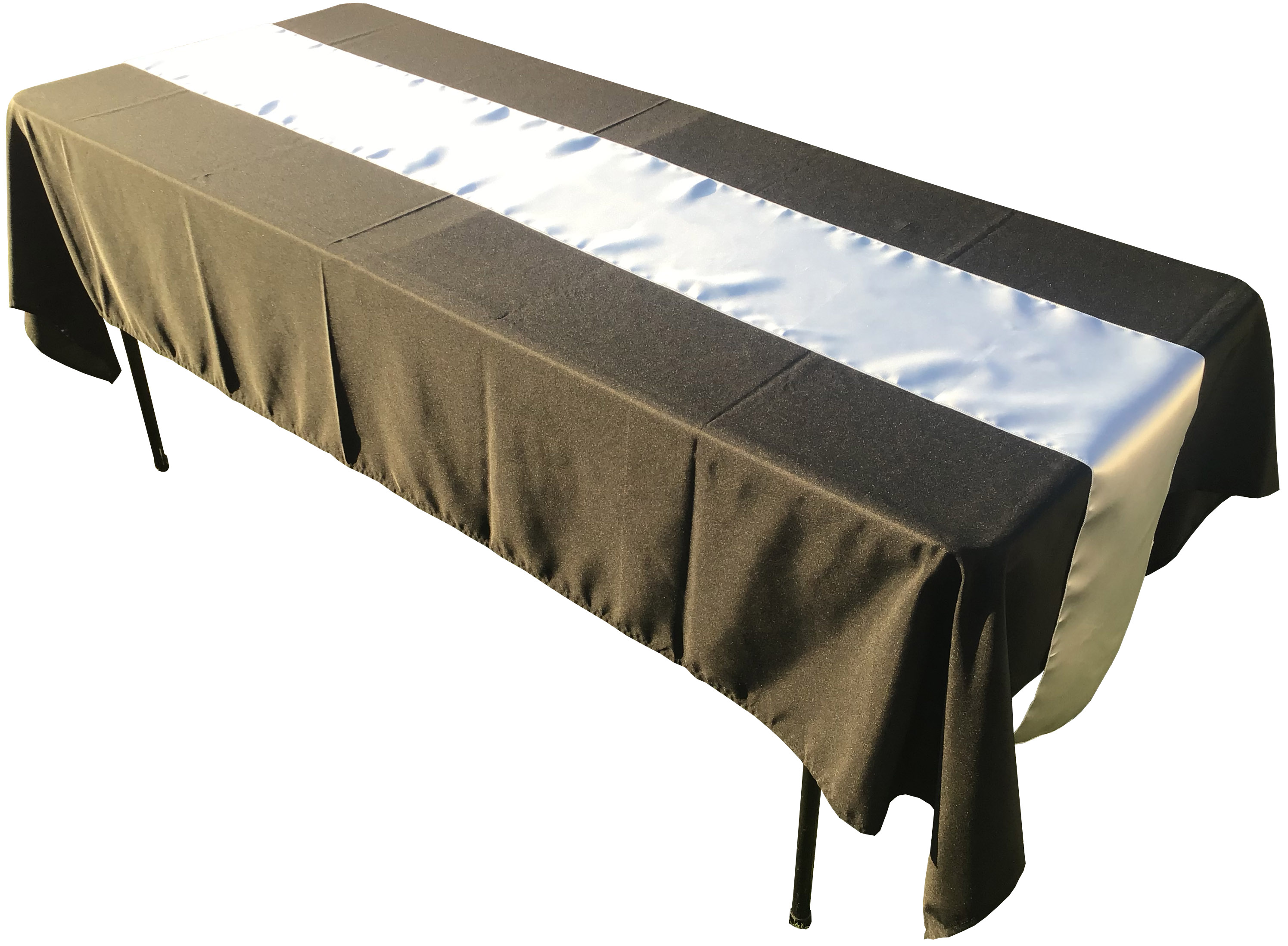 table runners (satin, silver) - 12 x 108