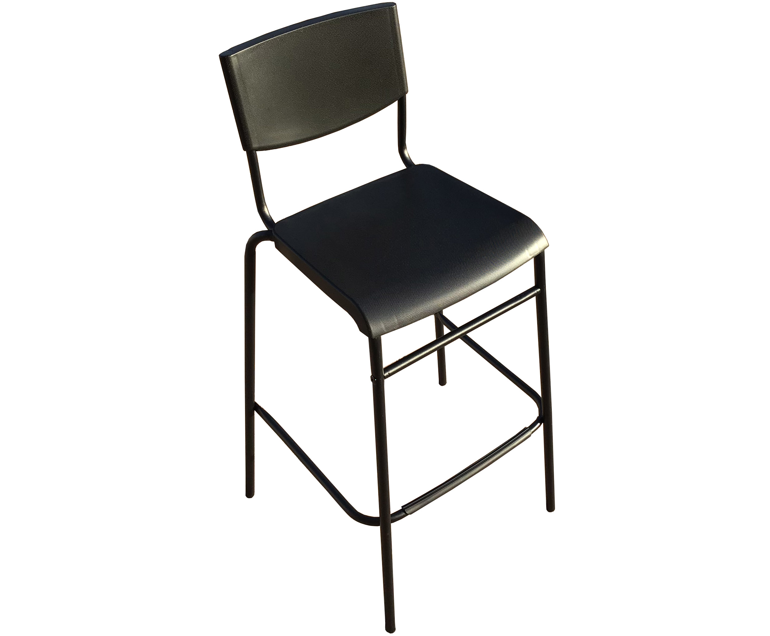 bar stools (steel/plastic, black, with backrest) - 30 high