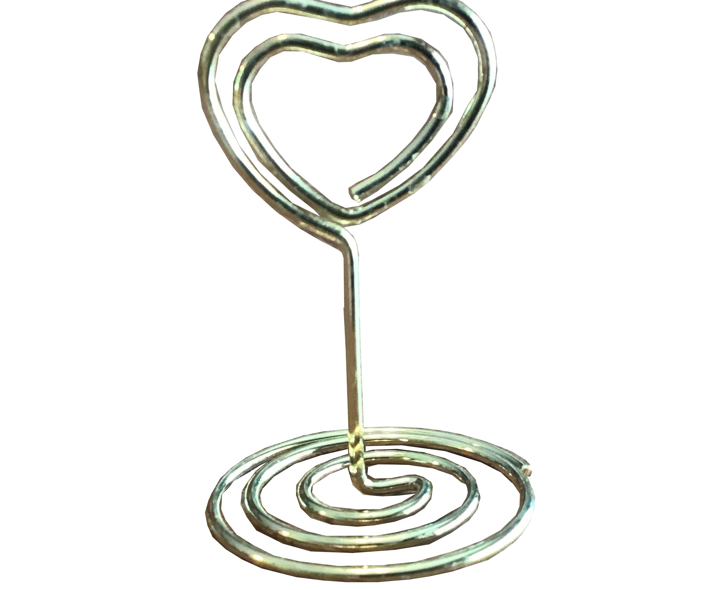 table top card/sign holders (heart-shaped, gold metal)