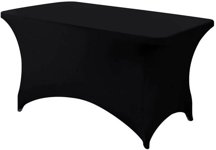stretch spandex rectangle tablecloths (black) - for 4-ft. table