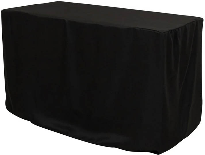 fitted polyester tablecloth for 4-foot rectangle tables (black)