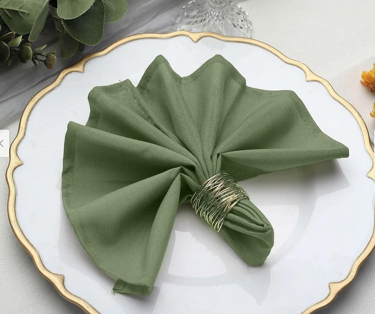  cloth dinner napkins (olive green) - 17 x 17
